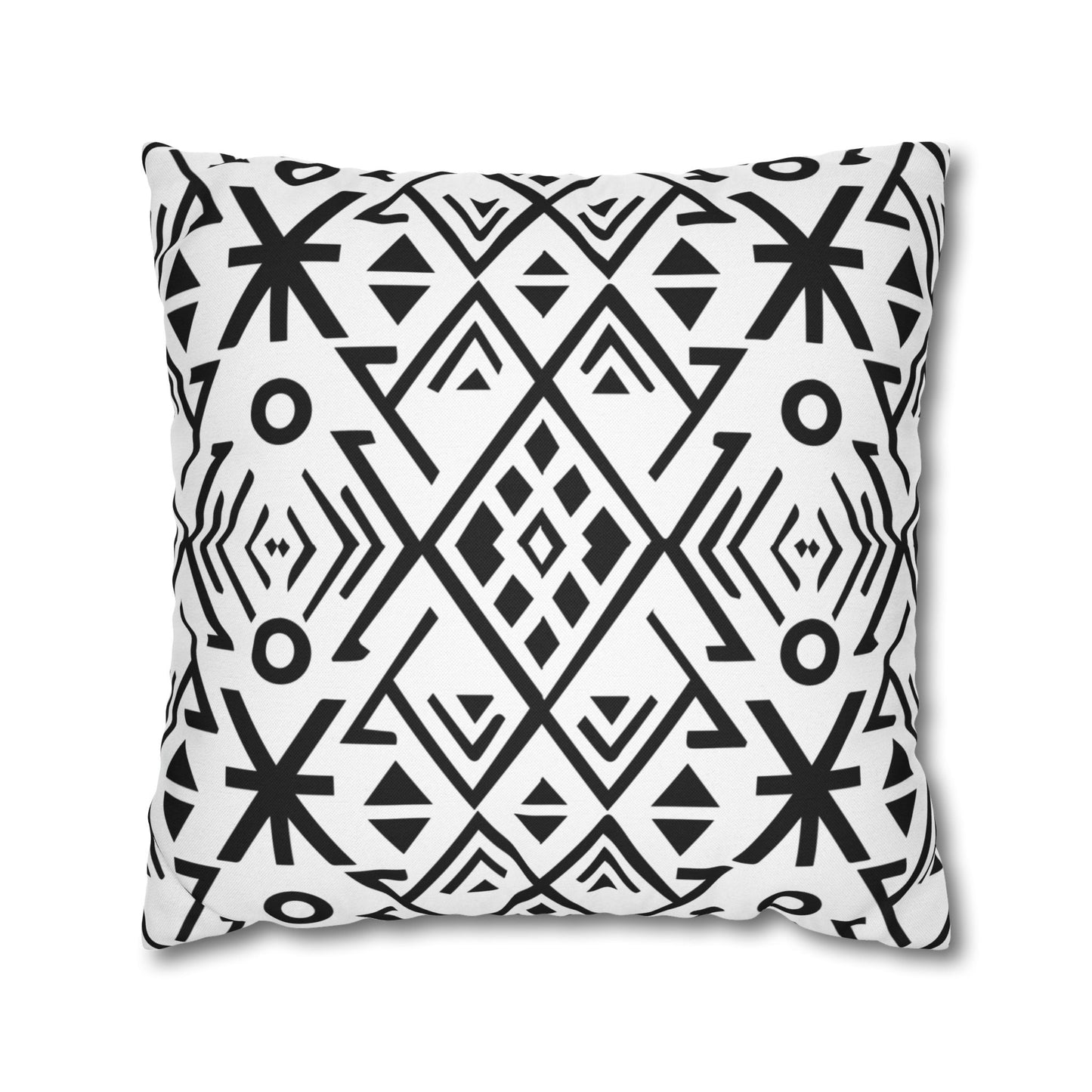 Boho Chic Black and White Pillowcase - Modern Geometric Design