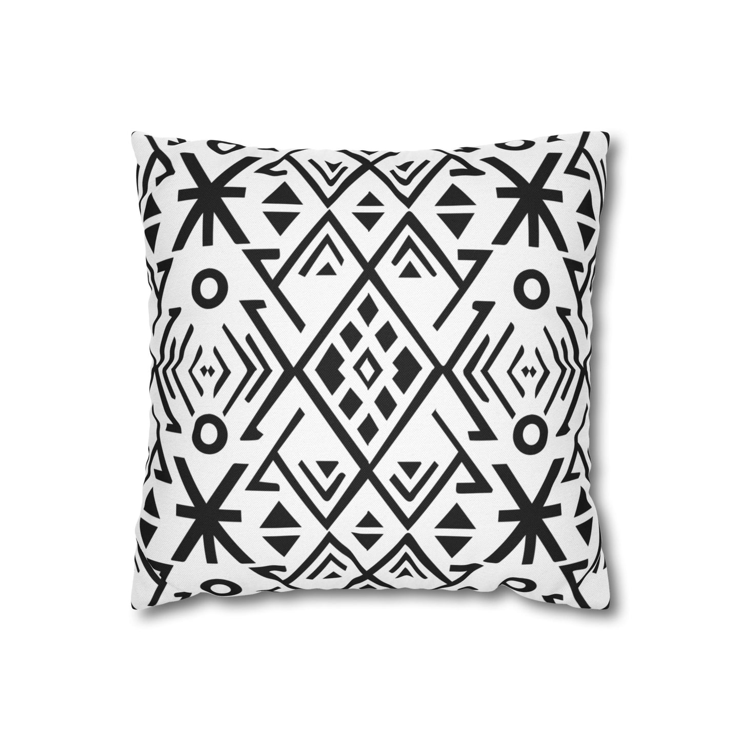 Boho Chic Black and White Pillowcase - Modern Geometric Design