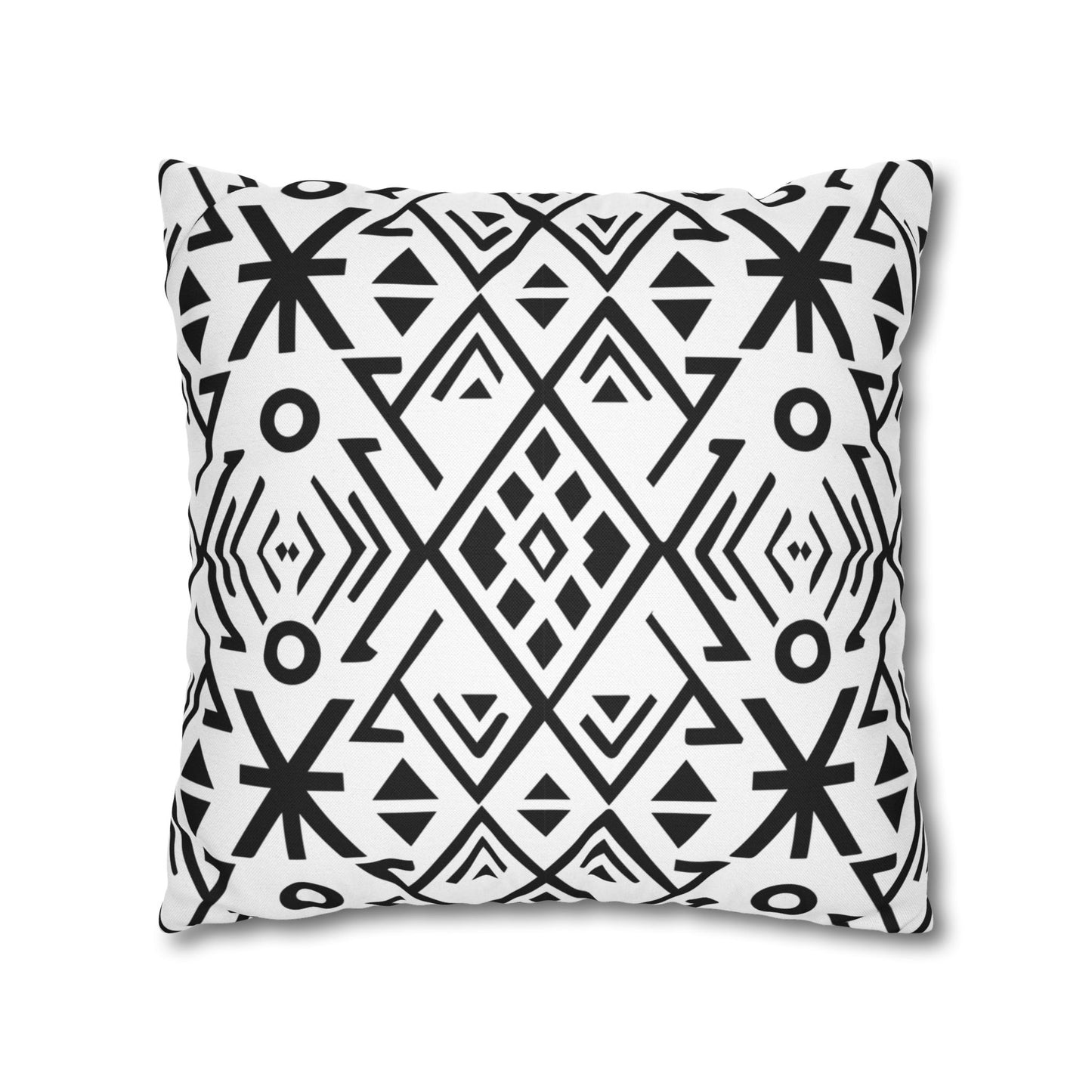 Boho Chic Black and White Pillowcase - Modern Geometric Design