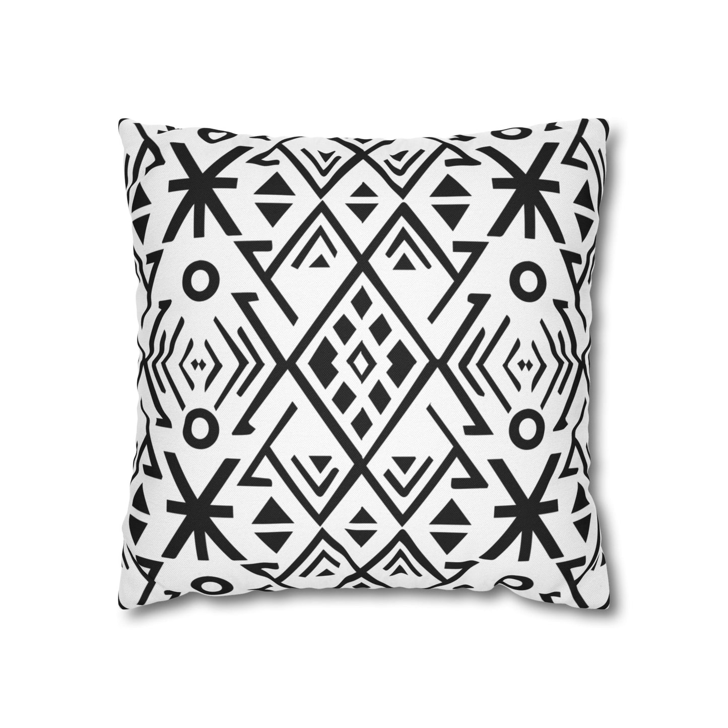 Boho Chic Black and White Pillowcase - Modern Geometric Design