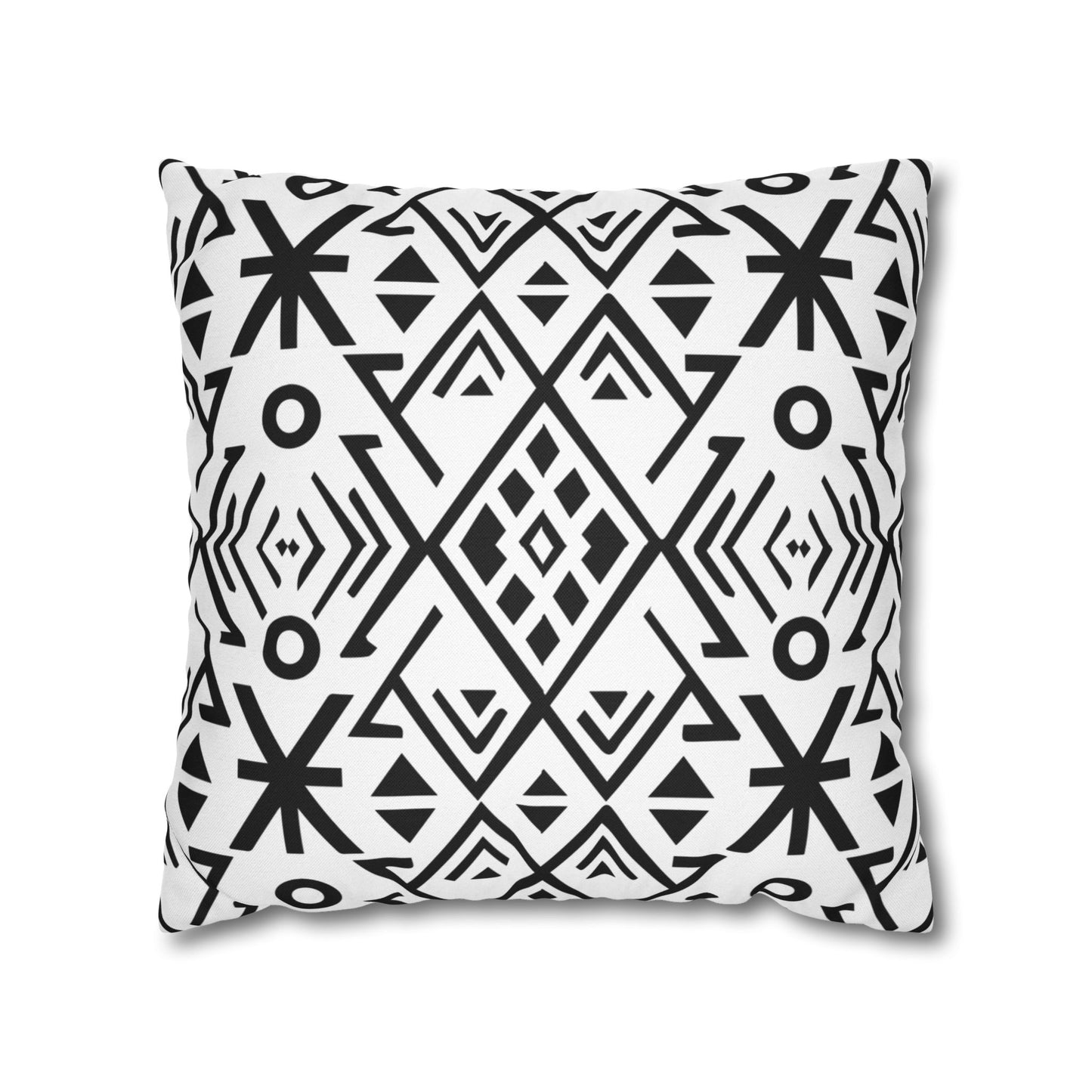 Boho Chic Black and White Pillowcase - Modern Geometric Design