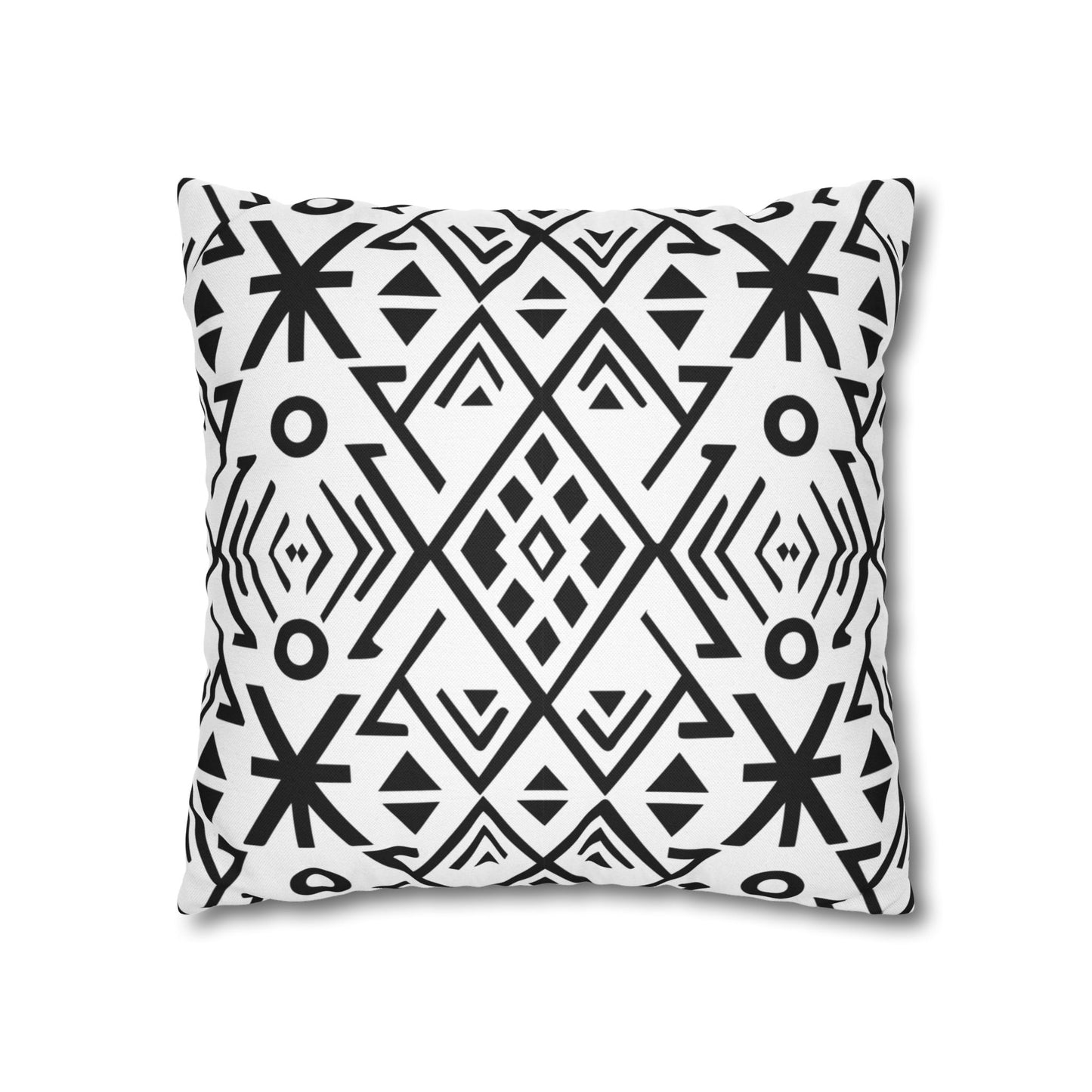Boho Chic Black and White Pillowcase - Modern Geometric Design