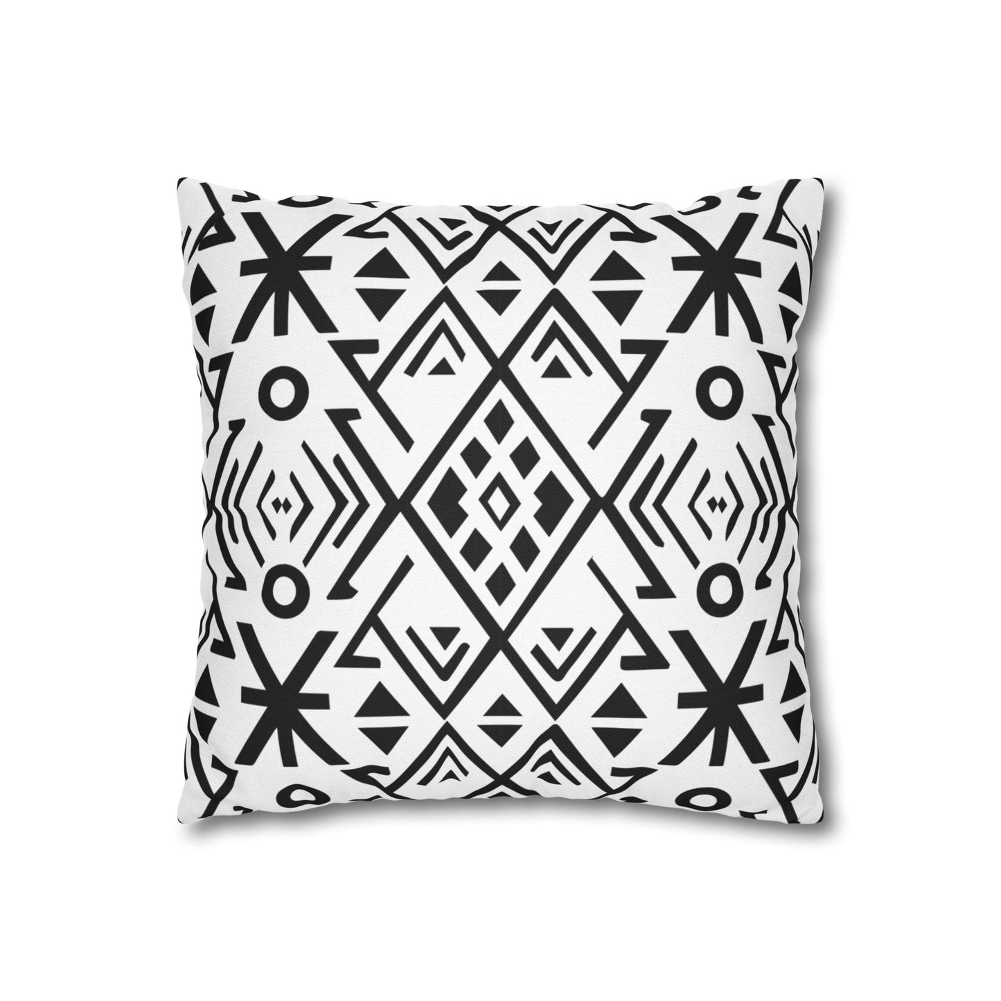 Boho Chic Black and White Pillowcase - Modern Geometric Design