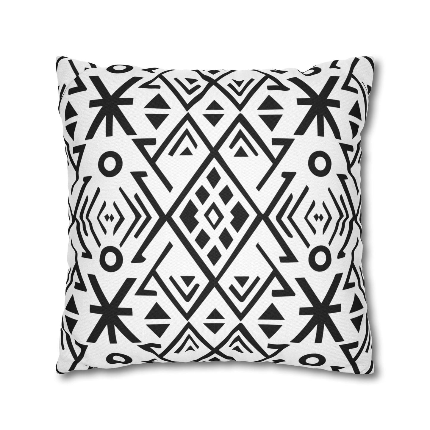 Boho Chic Black and White Pillowcase - Modern Geometric Design